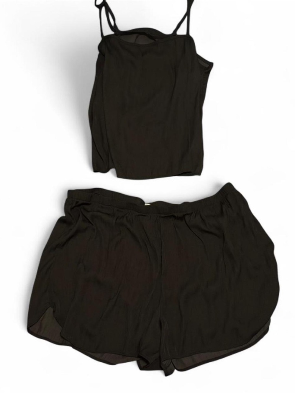 Black Pajama Two-Piece Cami & Shorts Set